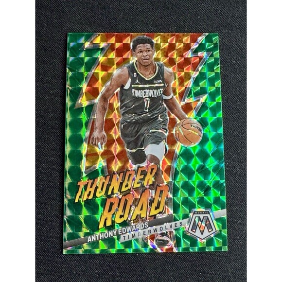 2022-23 Panini Mosaic Thunder Road Green -T-Wolves Anthony Edwards #15 - Picture 1 of 2